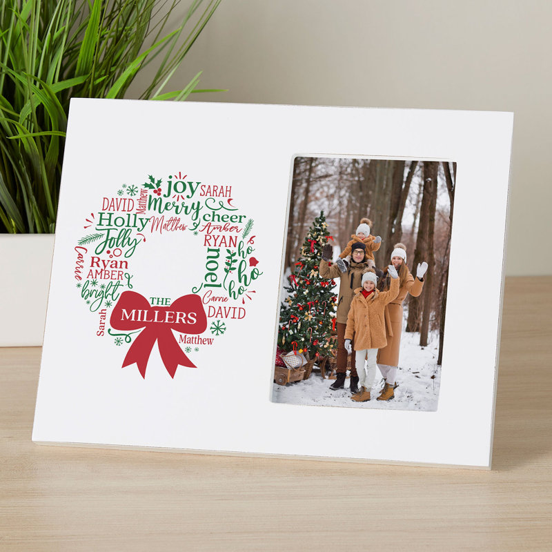 Cadre photo personnalisé Merry Gui Wreath, Oui