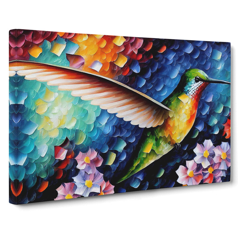 Hummingbird Painting Vol.4 Abstract - Wrapped Canvas, 40cm H x 60cm W x 3cm D