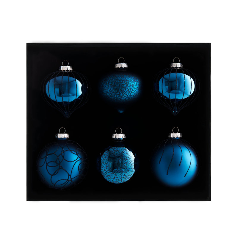 10.8cm Solid Colour Plastic / Acrylic Bauble, Navy Blue