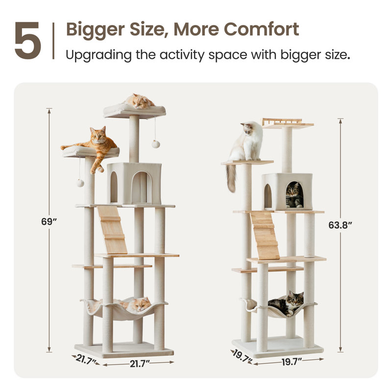 Degolier 69'' H Cat Tree, Beige