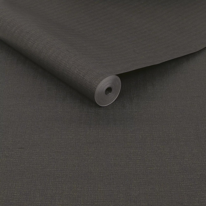 Envy Stitch Please Textured Plain Wallpaper, Black