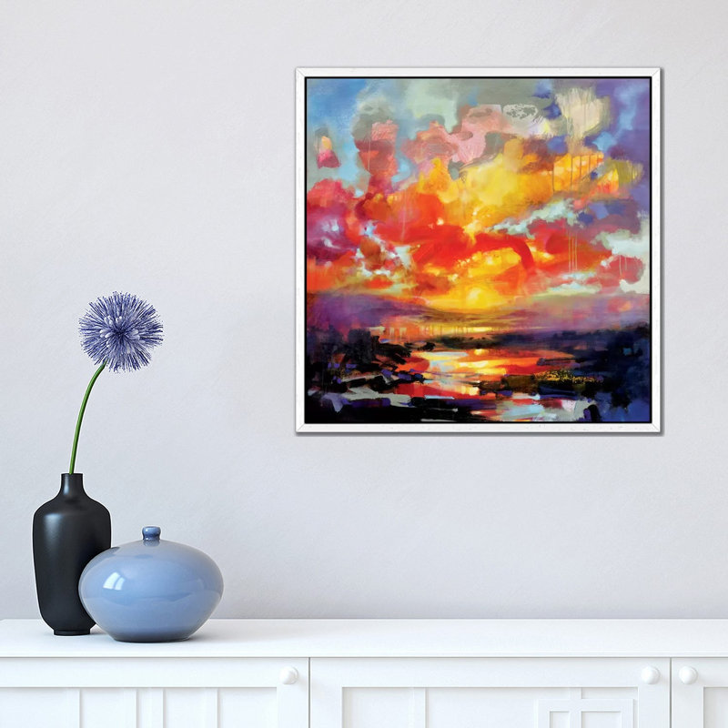 Emerging by Scott Naismith - Painting on Canvas, White Framed, 45.72 cm H x 45.72 cm W