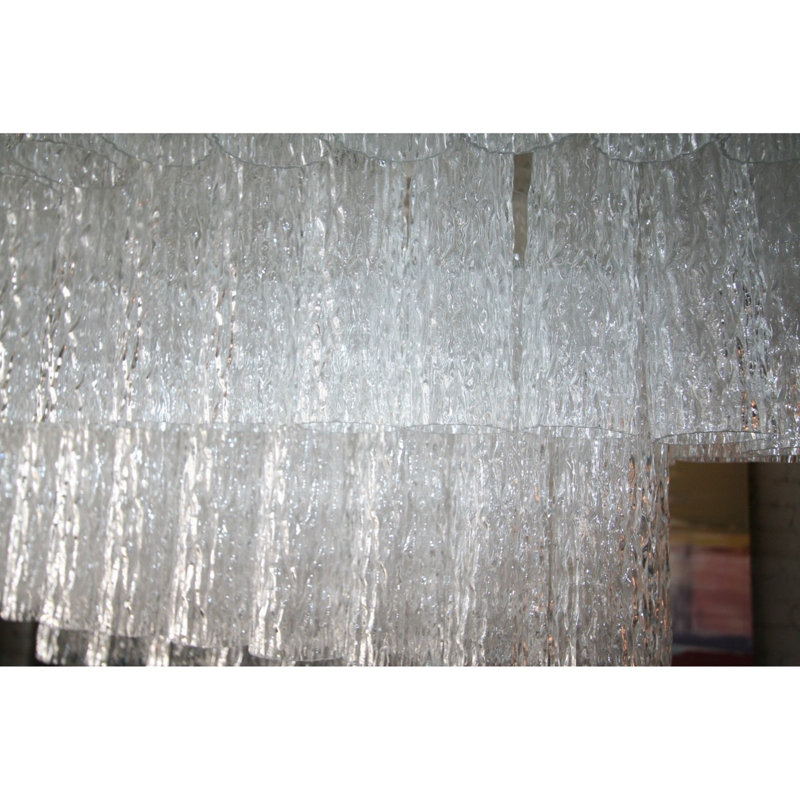Lustre Venini Murano, Or antique, Transparent / gris, 46" Width x 28" Depth x 30" Height