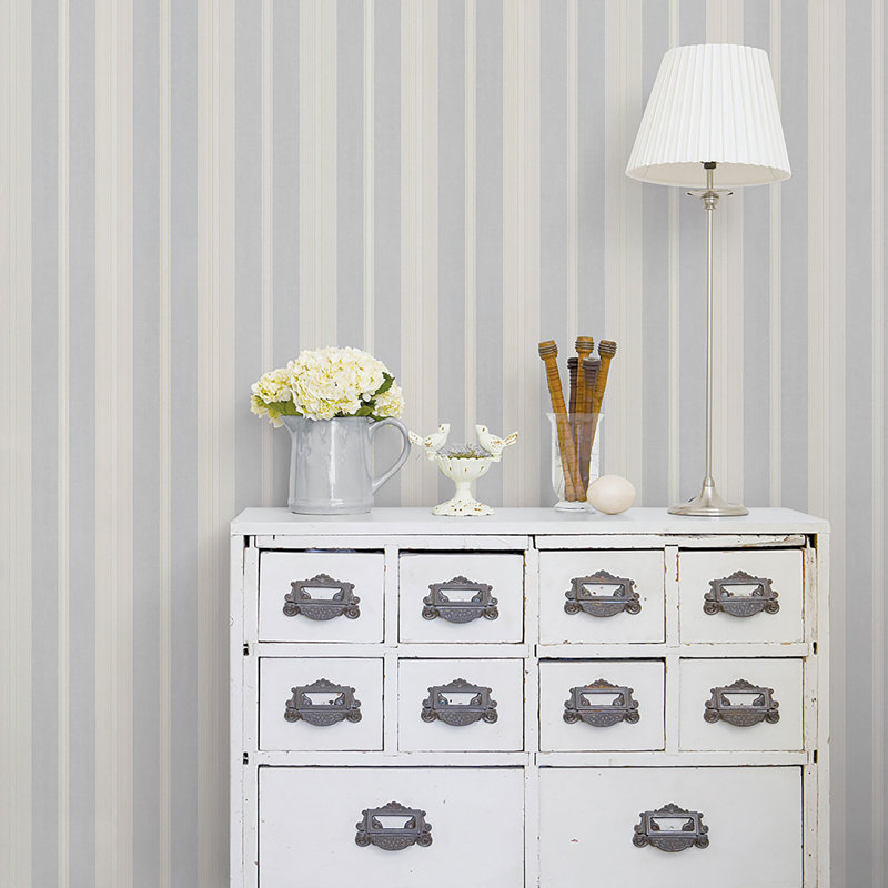 Dristy 10m x 52.8cm Matte Wallpaper Roll, Blue/Cream
