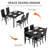 Dining Table Set For 4, 5-Piece Modern Kitchen & Dining Room Table Sets, Faux Marble Kitchen Table With 4 PU Leather Chairs For Small Space, Dinette, Breakfast Nook, Kitchen-1292856676-1292856677