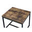 Table de bout en chêne patiné moderne avec base en traîneau noir