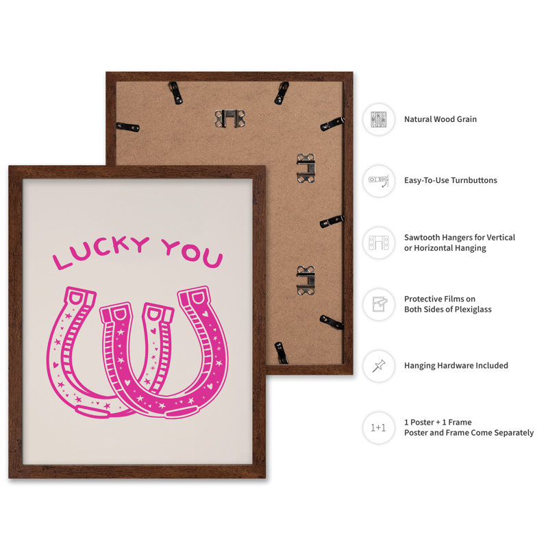 Lucky You, Poster, 12"H x 16"W, Brown Framed