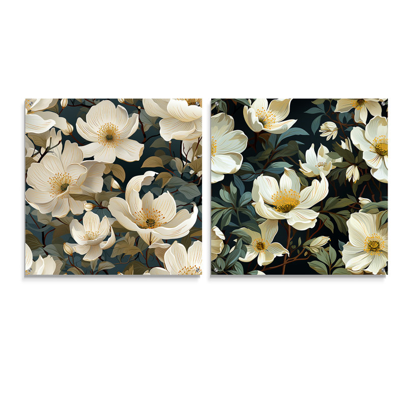 Menifee - Ensemble de 2 art mural en verre acrylique, H 30 po x l 61 po