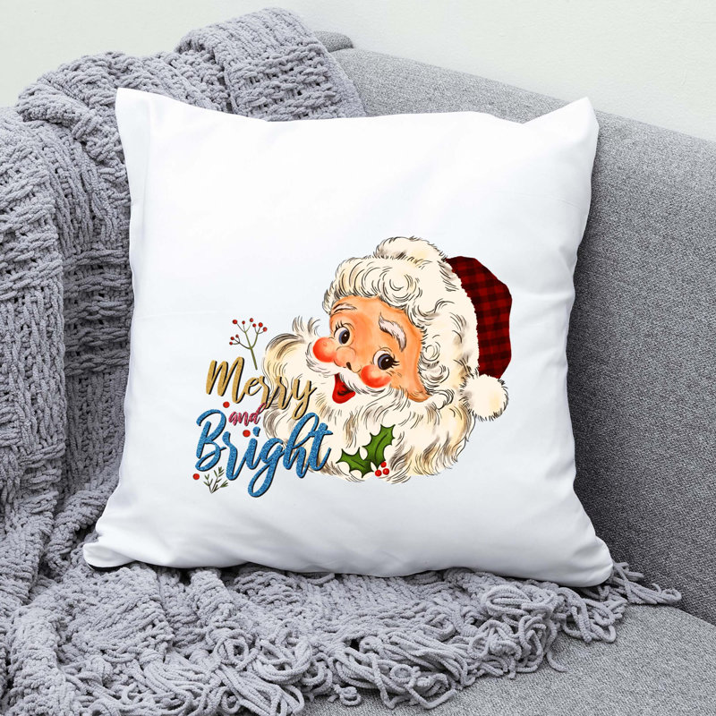 Christmas9_2 Polyester/Polyester Blend Reversible Throw Pillow, 14" x 14"