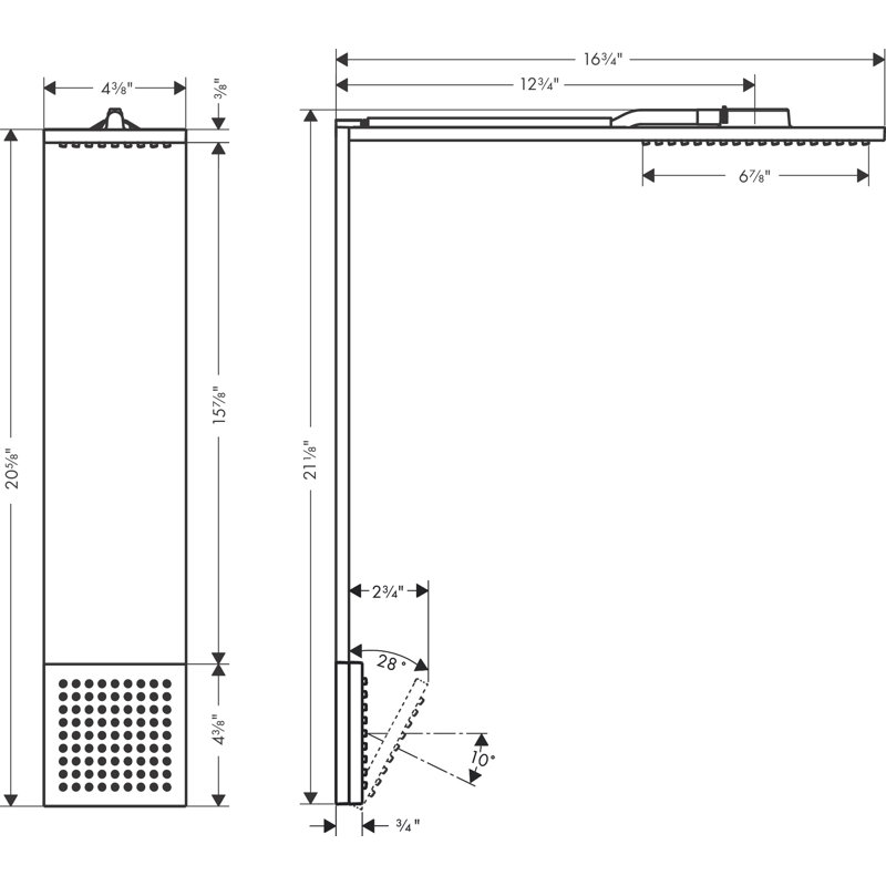 AXOR Showercomposition 1-Jet Showerhead 110/220 And Shoulder Shower, 2.5 GPM, 2.5 GPM, Chrome