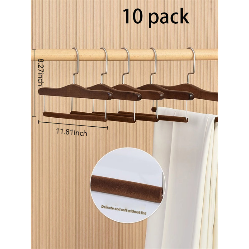 Porte-pantalons en bois massif, 10
