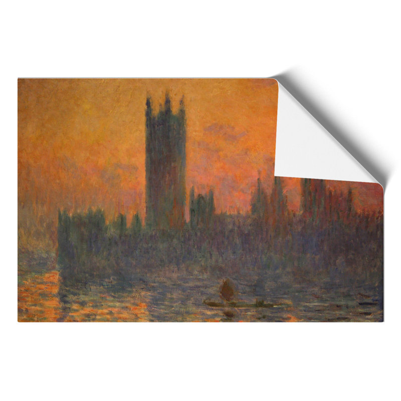 Houses Of Parliament In London Vol.2 by Claude Monet - No Frame Painting, 30cm H x 42cm W x 0.1cm D