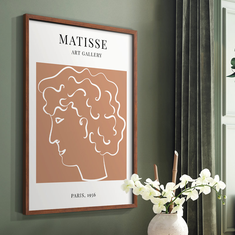 Matisse CXXVIII Framed Print - Solid Wood, 20" H x 16" W, Brown