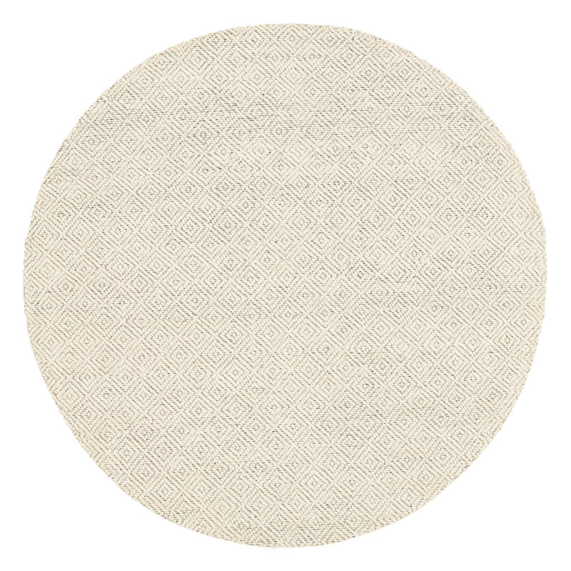 Tapis à motif géométrique tissé à la main Zahid, Rond 8 pi