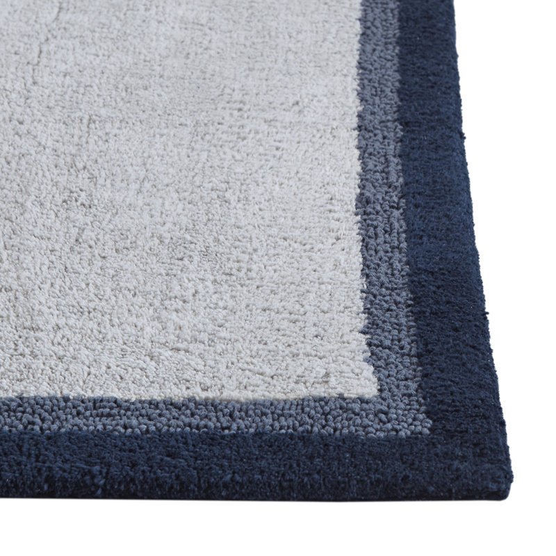 Tapis pour salle de bain en coton Amherst, l 24 po x L 60 po, Bleu marine