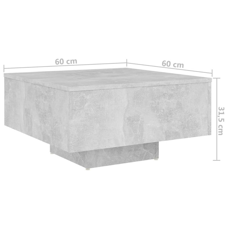 Etana Pedestal Coffee Table, Concrete Grey