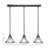 3 Light Stem Hung Linear Pendalier Shown With 7" Teal Crystal Glass-71758151-71758156-118372362