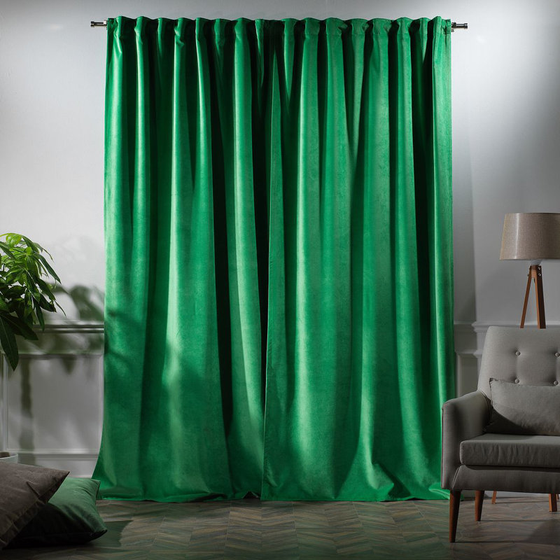 Panneau simple décoratif extra large en velours mat sur mesure, L 52 po x L 108 po, 31 - Vert printemps