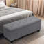 Repose-pieds rembourré en tissu avec banc de rangement Grimstad-222656638