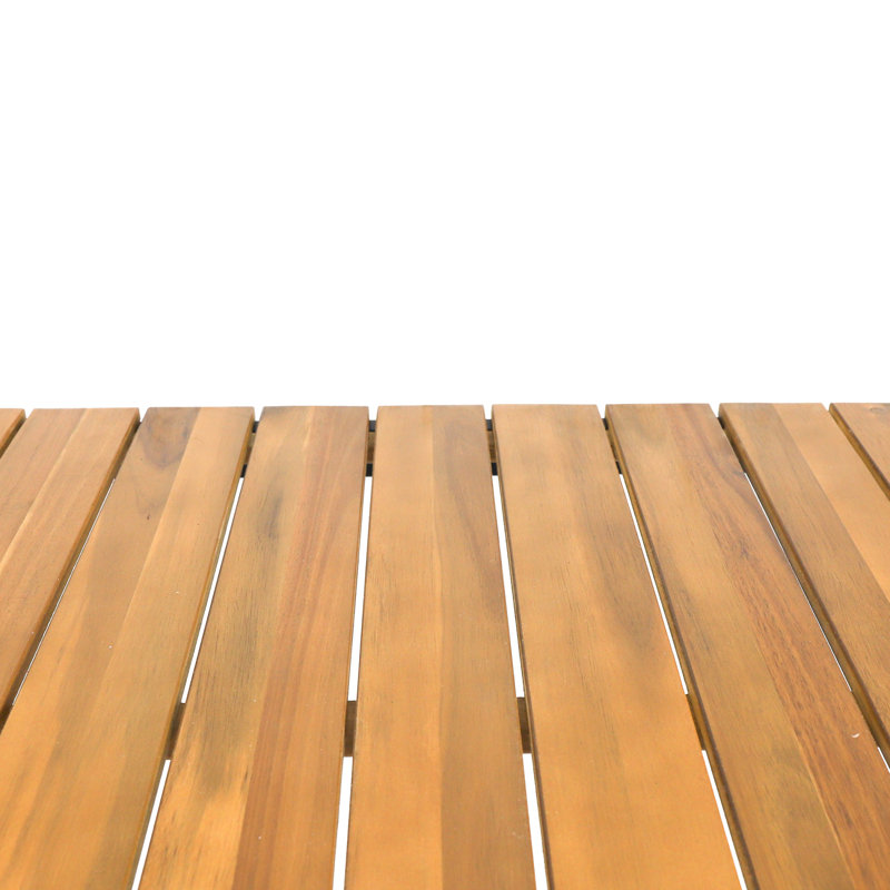 Tables de patio modernes, table de bar en bois d'acacia et salle à manger industrielle pour l'extérieur