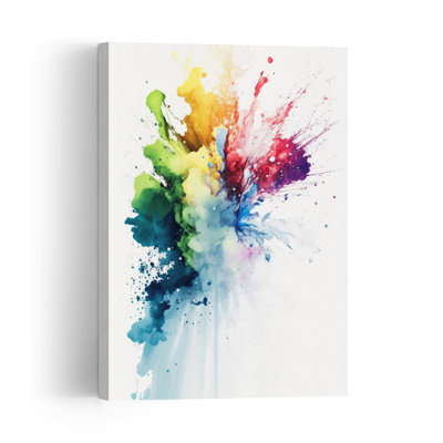 Vibrant Color Explosion Abstract Contemporary Modern Wall Art Print by Mauro - Wrapped Canvas Print