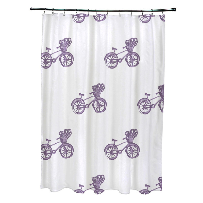 Rideau de douche simple à imprimé bicyclettes, Hyacinthe