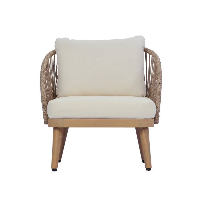 Fauteuil club d'extérieur en bois d'acacia Charles, 2