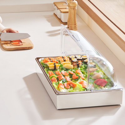 Plateau de comptoir pour distributeur de condiments avec couvercle