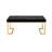 Boice Black Fabric & Champagne Finish Bench