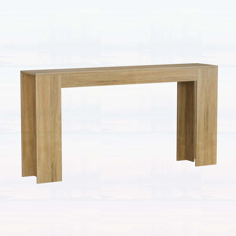 Farmhouse Sofa Table for Narrow Spaces, Oak