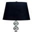 Lampe de table haute 30 po en métal avec finition chromée, abat-jour en tissu noir