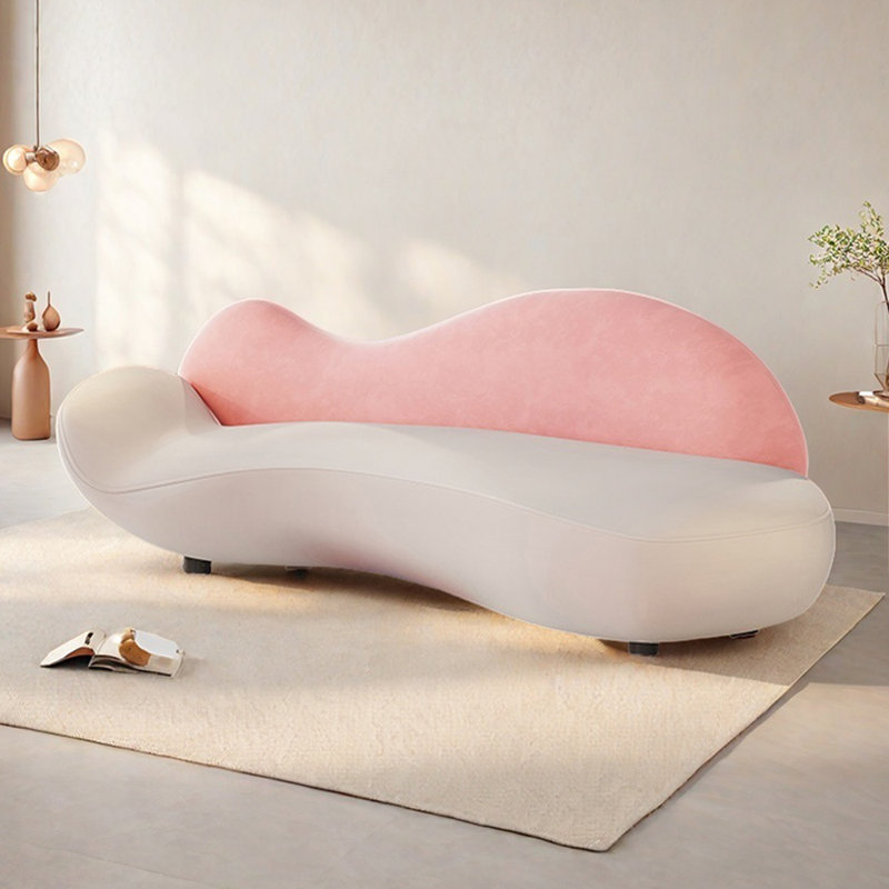 Méridiennes courbées Modern Modern, Beige / Rose, Orienté à gauche (vu de face)