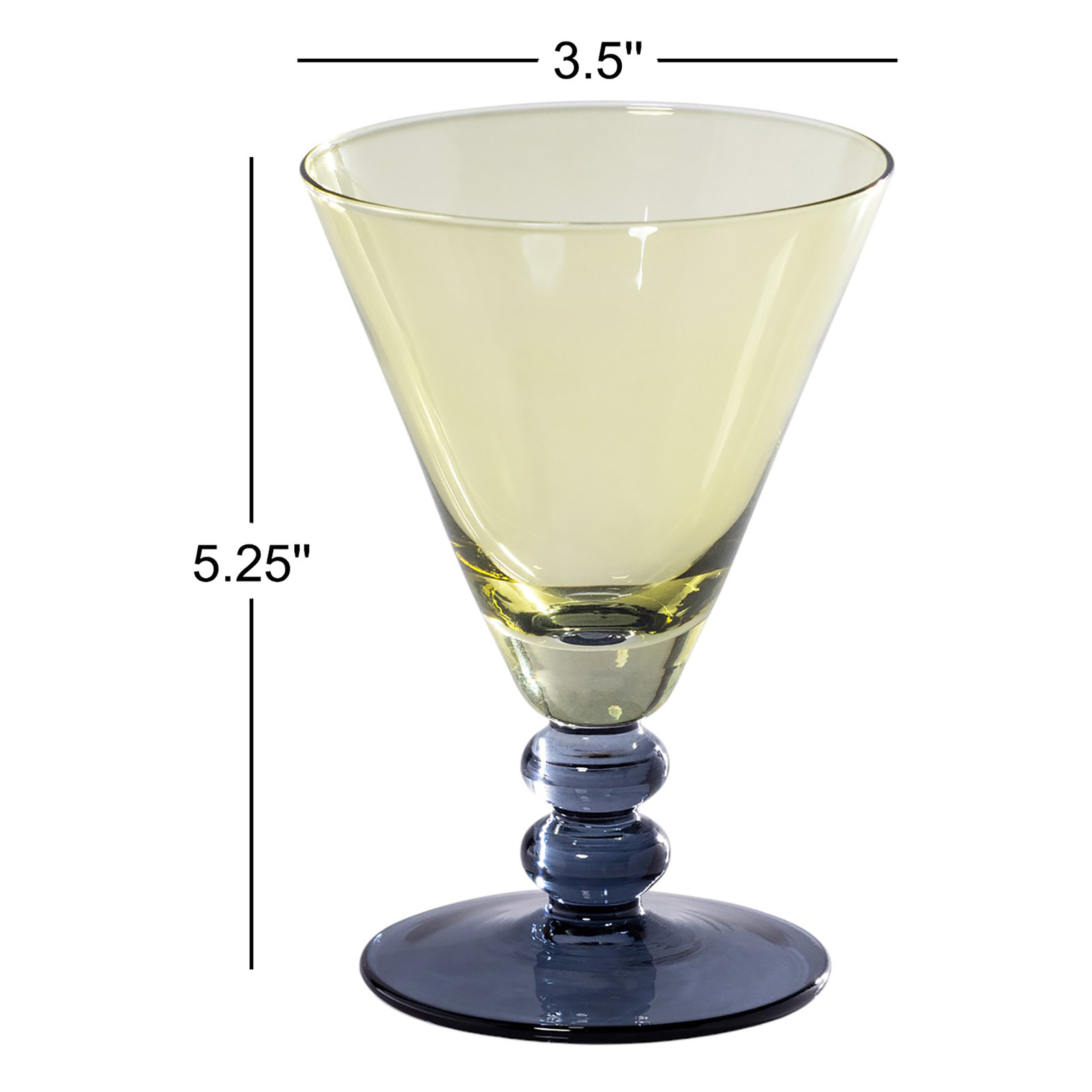 Fusion Two-Tone 6-Piece Cocktail Glass Set, Night Blue / Kiwi