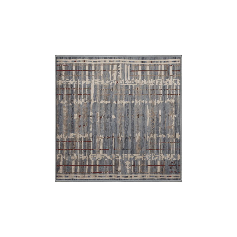 Tapis gris soyeux et moelleux, Carré 3 pi