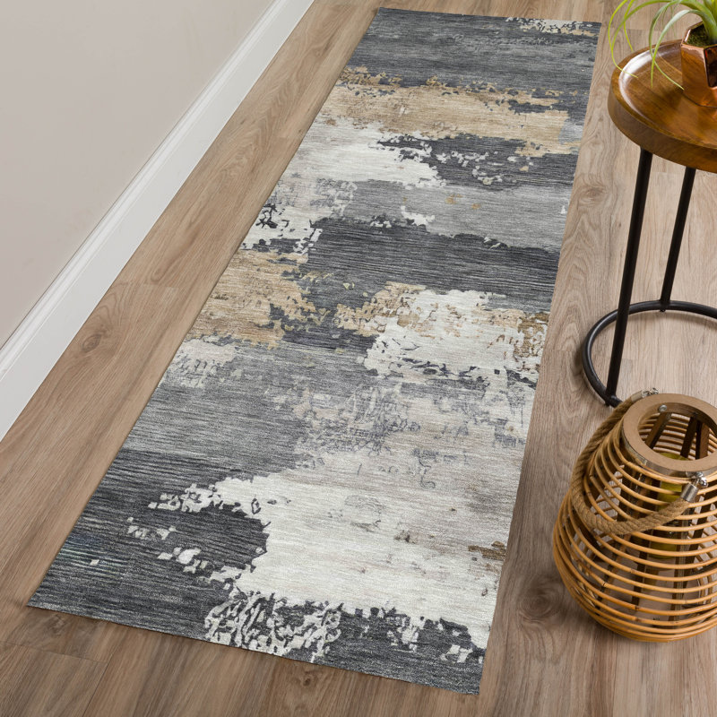 Machine Washable Indoor/Outdoor Karr ACN2372 Abstract Rug, Runner 2'3" x 7'6"