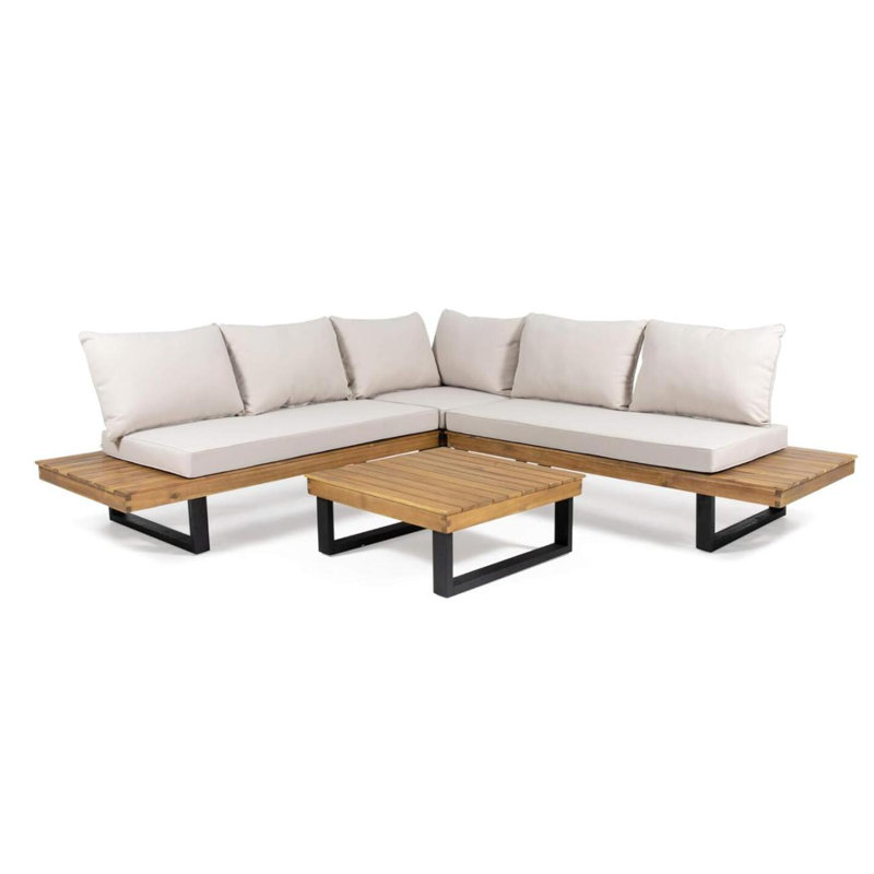 Sebastian 4-Piece Sofa Set, Beige, L Shape Outdoor Sofa, Outdoor Set