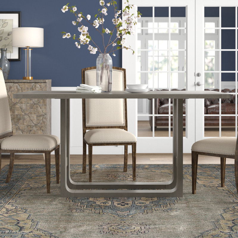 Annea Rectangular with Solid Wood Base Dining Table