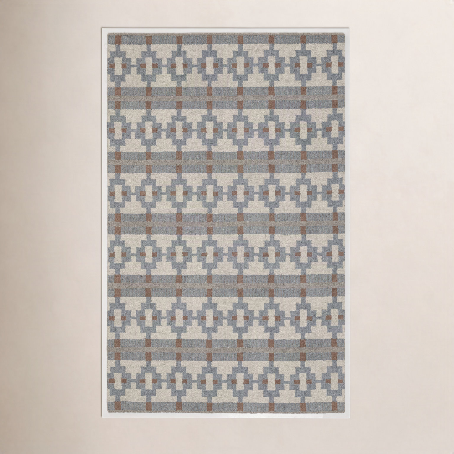 Elsey Hand-Tufted Geometric Wool Rug, Rectangle 3' x 5'