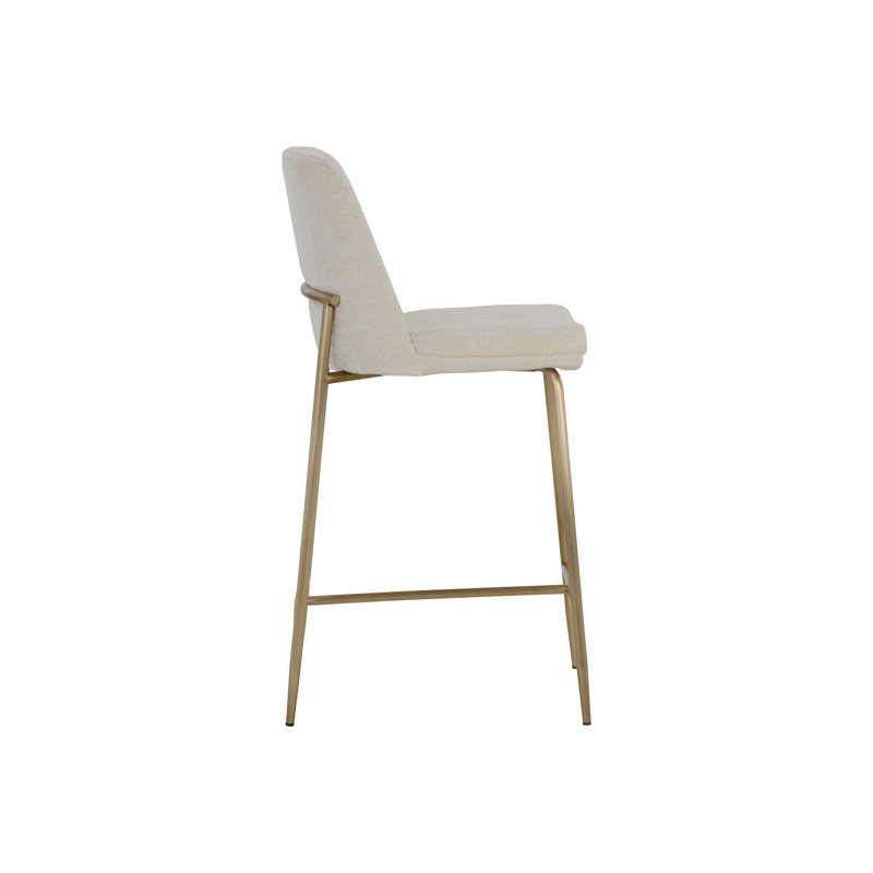 Clifton Upholstered Stool with Solid Wood Frame, Ivory