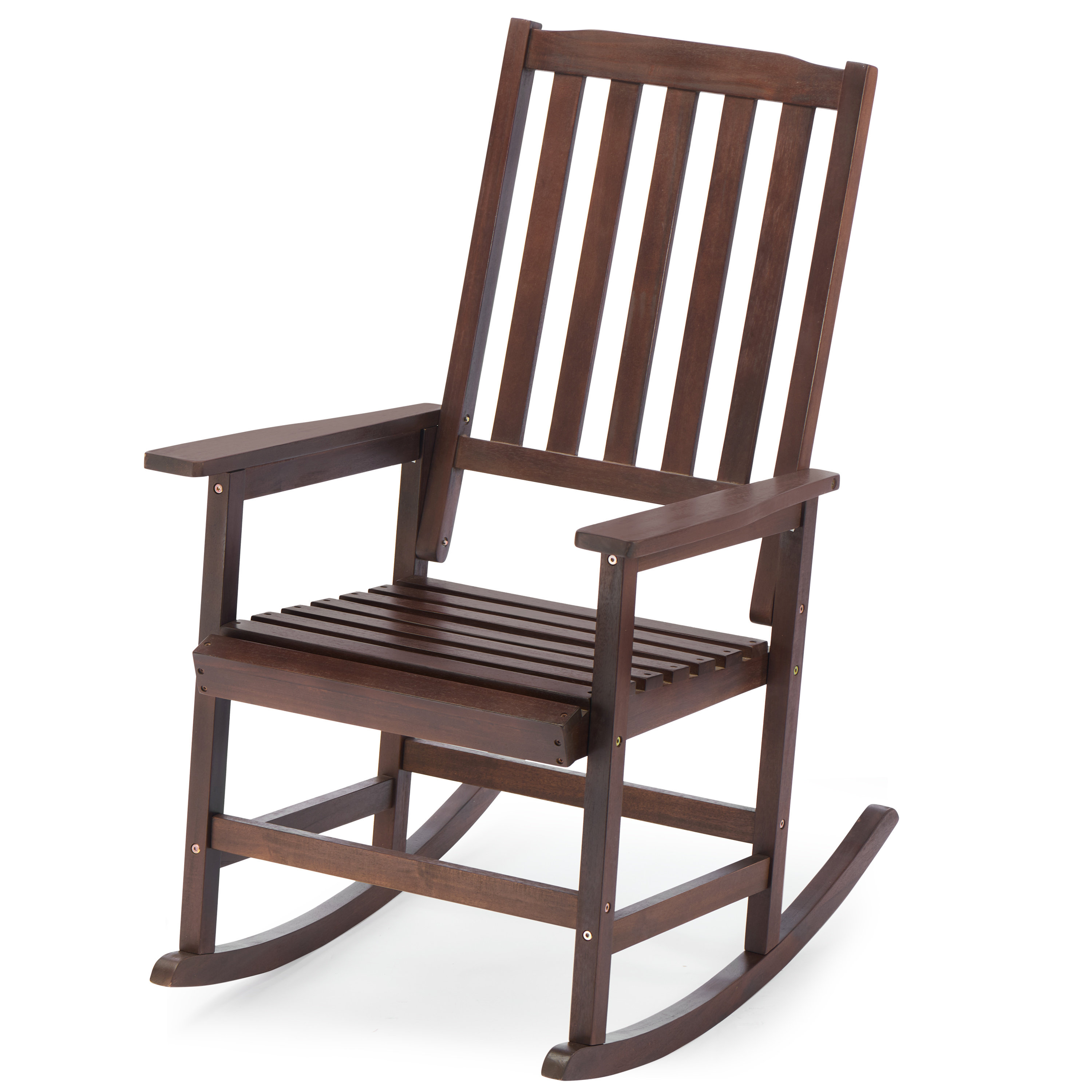 George Oliver Acacia Wood Outdoor Rocking Chiar, Patio Rocker For Front ...