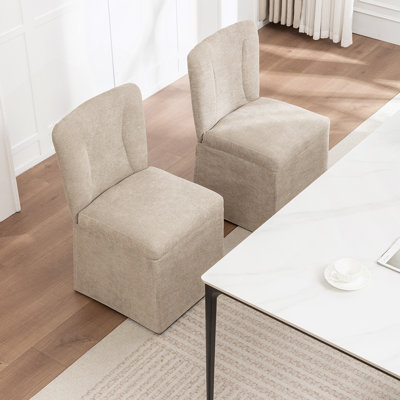 Ensemble de 2 chaises de salle à manger, chaises sans accoudoirs rembourrées, chaises d'appoint modernes pour la salle à manger et la cuisine