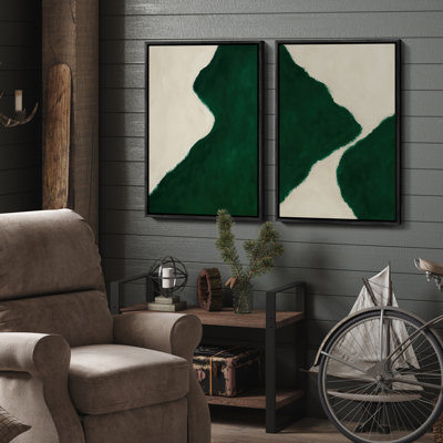 Art mural encadré, rétro, antique, classique pour chambre à coucher - 16 po x 24 po x 2 panneaux