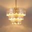 24" 5-Light Scalloped Capiz Shell Drum Chandelier-1878925499