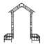 Arche de jardin en métal avec arche de rose à largeur réglable l 68,11 po x l 94,29 po