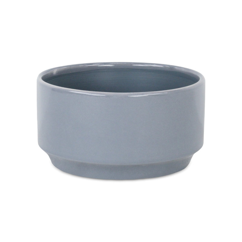 Pot large en céramique Kingsbridge, gris, H 4,75 po x l 9,5 po x P 9,5 po
