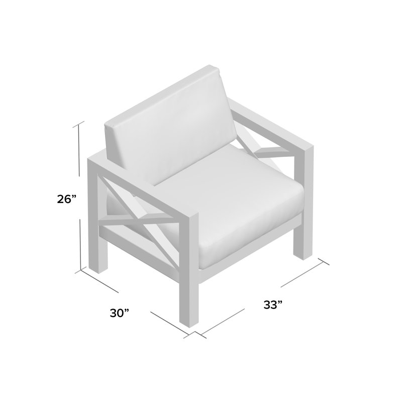 Chaise de patio avec coussins Sunbrella Abbi-Rose, Cast Oasis Sunbrella tissage uni
