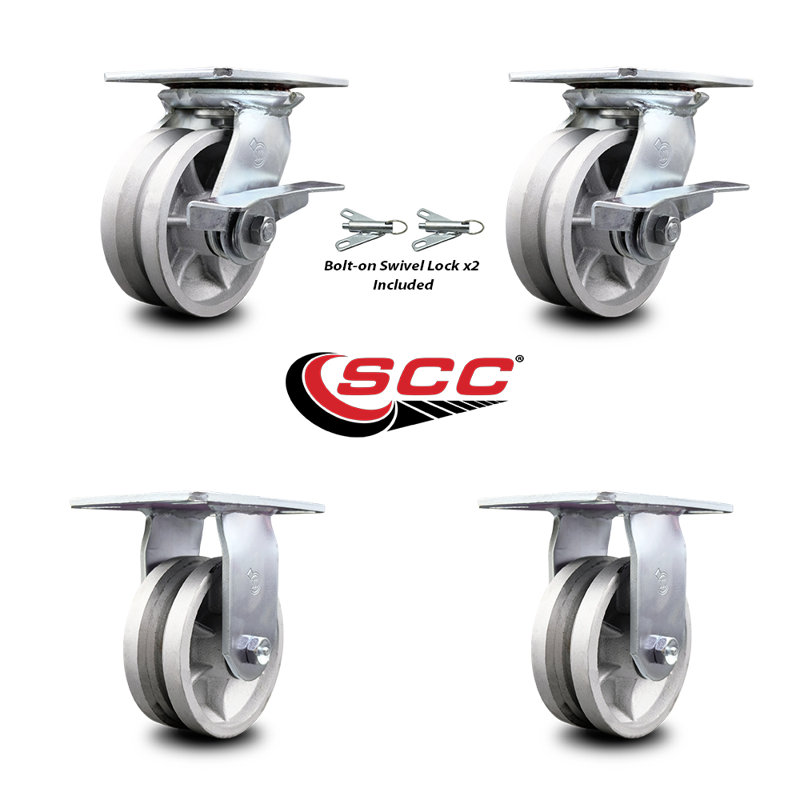 4 Piece Semi Steel Caster Set