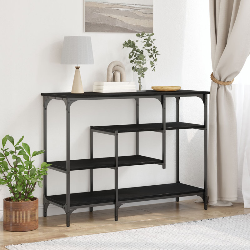 Console Table Metal Medium, Black Oak