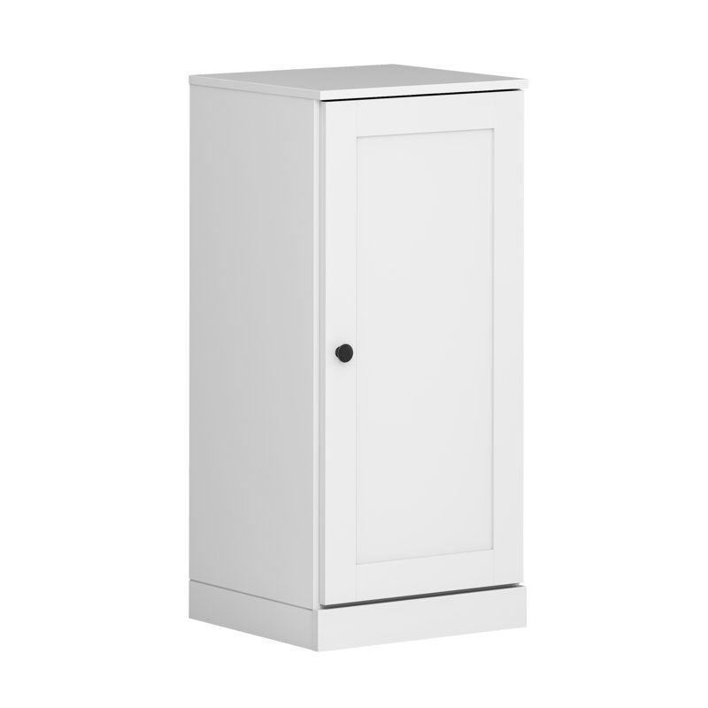 Armoire de rangement 100% bois massif, porte Shaker, 2 tiroirs, tablettes réglables, 16,5 po de largeur, 35,75 po de hauteur