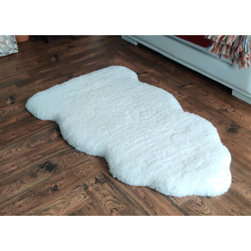 Tapis blanc touffeté à la main Emigsville, Nouveauté 2 pi x 3 pi